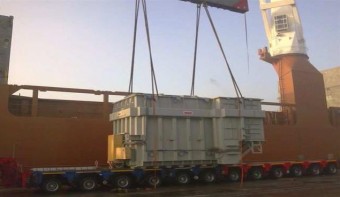  Loading operations at Porto Marghera
destination Matanzas, Brazil
Mv Saimaagracht – 1 trafo 165 tons weight [cm] 760x540x480